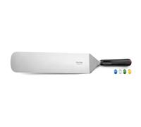 SABATIER TROMPETTE - Spatule large courbée - Pro Flex - Acier X30Cr13 finition satinée manche polypropylène et mitre en acier et système HACCP - 46.5 cm (Spatule 35 cm) - Noir