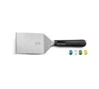 SABATIER TROMPETTE - Spatule large courbée rigide - Pro Flex - Acier X30Cr13 finition satinée manche polypropylène et mitre en acier et système HACCP - 27 cm (Spatule 15 cm) - Noir