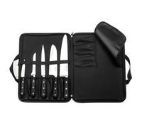 SABATIER TROMPETTE - Trousse avec 5 couteaux de cuisine - Origin - Acier 5Cr15MoV finition satinée manche ABS - 40 x 30 cm - Noir