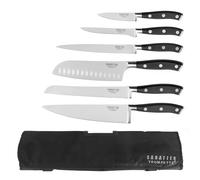 SABATIER TROMPETTE - Trousse couteaux de cuisine - Vulcano - Acier 5Cr15MoV - Finition Satinée - 43.5 x 49.3 cm - Noir