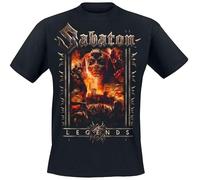 Sabaton Legends Homme T-Shirt Manches Courtes Noir M 100% Coton Regular/Coupe Standard