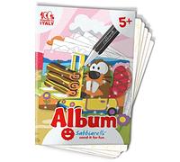 Sabbiarelli Sand-it For Fun - Album Animaux au Volant - 5 Dessins Adhésifs A5 pour Sand Art | SABLE COLORÉ NON INCLUS | Loisirs Créatifs pour Enfants 5-12 ans