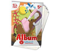 Sabbiarelli Sand-it For Fun - Album Animaux de la Savane : 5 Feuilles Adhésives A5 pour Sand Art avec 5 Dessins à Colorier avec du Sable Coloré (NON INCLUS) - Loisirs Créatifs Enfants 5+