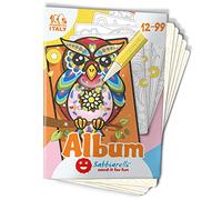Sabbiarelli Sand-it For Fun - Album Animaux Fantastiques 12-99 avec 5 Dessins Autocollants à Colorier avec du Sable Coloré (non inclus) - Loisir Créatif Relaxant, Anti-stress - Jeu pour Adolescents