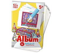 Sabbiarelli Sand-it For Fun - Album Cadeaux pour Maman : 5 Feuilles Adhésives A5 pour Créer 3 Porte-Bagues et 1 Coffret à Colorier avec du Sable Coloré (NON INCLUS), Fête des Mères, 5+ Ans