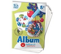 Sabbiarelli Sand-it For Fun - Album Fleur de Noël 3D : 5 Feuilles Adhésives A5 pour Créer une Décoration 3D à Colorier avec du Sable Coloré (NON INCLUS) - Activités de Noël Enfants 8+