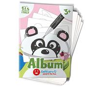 Sabbiarelli Sand-it For Fun - Album Les Bandélires : 4 Feuilles Adhésives A5 pour Créer 4 Masques à Colorier avec du Sable Coloré (NON INCLUS) - Élastiques Inclus, Modèle Bandeau, Enfants 3+