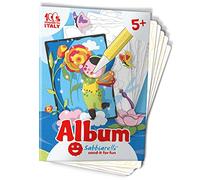 Sabbiarelli Sand-it For Fun - Album Les Fées des Fleurs : 5 Feuilles Adhésives A5 pour Sand Art avec 5 Dessins à Colorier avec du Sable Coloré (NON INCLUS) - Activités Créatives Enfants 5+