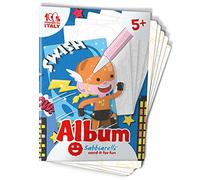 Sabbiarelli Sand-it For Fun - Album Les super héros : 5 dessins préencollés à colorier avec le sable (sable non inclus), pour garçons et filles 5 Ans+
