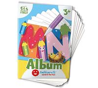 Sabbiarelli Sand-it For Fun - Album Les Sympalettres M-Z : 7 Feuilles Adhésives A5 pour Sand Art avec 14 Lettres à Colorier avec du Sable Coloré (NON INCLUS) - Prégraphisme Enfants 3+