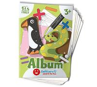 Sabbiarelli Sand-it For Fun - Album Les Sympanombres : 5 Feuilles Adhésives A5 pour Sand Art avec 10 Chiffres à Colorier avec du Sable Coloré (NON INCLUS) - Activités Éducatives Enfants 3+