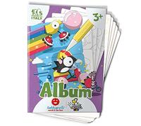 Sabbiarelli Sand-it For Fun - Album Oiseaux Farfelus : 5 Feuilles Adhésives A5 pour Sand Art avec 7 Dessins d’Animaux à Colorier avec du Sable Coloré (NON INCLUS) - Activités Enfants 3+