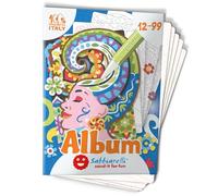 Sabbiarelli Sand-it For Fun - Album Portraits en Couleurs : 5 Feuilles Adhésives A5 pour Sand Art avec 5 Dessins à Colorier avec du Sable Coloré (NON INCLUS) - Loisirs Créatifs pour Jeunes & Adultes