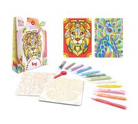 Sabbiarelli Sand-it For Fun - Bag Fantastic Animals | Mini Kit de Sand Art Animaux Mandala 100% Made in Italy avec Sable Coloré et Dessins Adhésifs | Hobby Créatif 10+