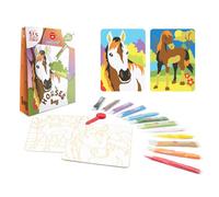 Sabbiarelli Sand-it For Fun - Bag Horses | Mini Kit de Sand Art Chevaux 100% Made in Italy avec Sable Coloré et Dessins Adhésifs | Loisirs Créatifs pour Enfants 5-12 ans