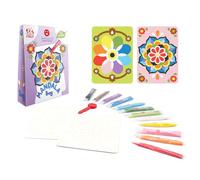 Sabbiarelli Sand-it For Fun - Bag Mandala, Mini-set Créatif de Sand Art pour Enfants 5+ : 12 Sachets de Sable Coloré et 2 Feuilles A6 avec Mandalas à Colorier - Activité Manuelle, Petit Cadeau