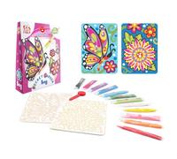 Sabbiarelli Sand-it For Fun - Bag Secret Garden | Mini Kit de Sand Art Fleur et Papillon 100% Made in Italy avec Sable Coloré et Dessins Adhésifs | Hobby Créatif 10+