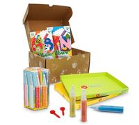 Sabbiarelli Sand-it For Fun - Box Alphabet en Couleurs, Kit Éducatif de Sand Art Enfants 3+ : 12 Stylos de Sable Coloré et 13 Feuilles A5 avec 26 Lettres A-Z, Atelier Sensoriel, Pré-Écriture