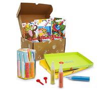Sabbiarelli Sand-it For Fun - Box Animaux en Couleurs, Kit Créatif de Sand Art Enfants 5+ : 12 Stylos de Sable Coloré et 15 Feuilles A5 avec 15 Dessins, Loisirs Créatifs, Idée Cadeau Noël