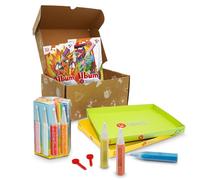 Sabbiarelli Sand-it For Fun - Box Dino & Dragons 5+ | Kit de Sand Art 100% Made in Italy avec Sable Coloré, Dessins Adhésifs et Accessoires | Cadeau Enfants 5-12 ans