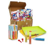 Sabbiarelli Sand-it For Fun - Box Mondes Fantastiques, Kit Créatif de Sand Art Enfants 5+ : 12 Stylos de Sable Coloré et 15 Feuilles A5 avec 17 Dessins d’Unicornes, Sirènes et Personnages Magiques