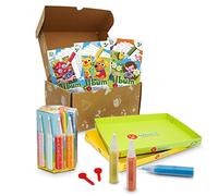 Sabbiarelli Sand-it For Fun - Box Premiers Sabbiarelli, Kit Créatif de Sand Art Enfants 3+ : 12 Stylos de Sable Coloré et 14 Feuilles A5 avec 23 Dessins, Atelier Sensoriel, Cadeau de Noël