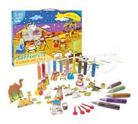 Sabbiarelli Sand-it For Fun - Coffret Maxi Crèche 3D Nativity, Kit Créatif de Noël avec Sable Coloré, Créez et Colorez votre Crèche DIY, Activité Manuelle, Idée Cadeau pour Enfants et Famille