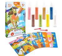 Sabbiarelli Sand-it For Fun - Kit Free Spirits, Set Créatif de Sand Art 5+ : 8 Stylos de Sable Coloré et 7 Feuilles A5 avec 11 Dessins de Chevaux - Activité Artistique, Idée Cadeau