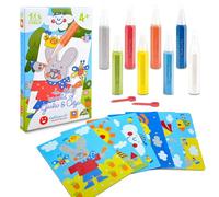 Sabbiarelli Sand-it For Fun - Kit Giulio Lapin & Nuvola Nuage, Set Créatif de Sand Art 4+ : 8 Stylos de Sable Coloré et 6 Feuilles A5 avec 7 Dessins - Activité Manuelle, Idée Cadeau