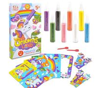 Sabbiarelli Sand-it For Fun - Kit Unicorns Land, Set Créatif de Sand Art 5+ : 8 Stylos de Sable Coloré et 6 Feuilles A5 avec 8 Dessins, 4 Marque-pages et 1 Cadre Licornes