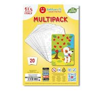 Sabbiarelli Sand-it For Fun - Multipack Été - 20 Dessins Adhésifs A6 Identiques pour Sand Art | SABLE COLORÉ NON INCLUS | Ateliers Créatifs pour Enfants 3-7 ans