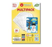 Sabbiarelli Sand-it For Fun - Multipack Hiver - 20 Dessins Adhésifs A6 Identiques pour Sand Art | SABLE COLORÉ NON INCLUS | Ateliers Créatifs pour Enfants 3-7 ans