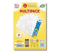 Sabbiarelli Sand-it For Fun - Multipack Marque-page Nuage : 7 Feuilles A5 avec 21 Marque-pages Identiques à Colorier avec du Sable (NON INCLUS) - Ateliers Créatifs Enfants 5+
