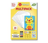 Sabbiarelli Sand-it For Fun - Multipack Petit Chat : 10 Feuilles A5 avec 20 Dessins Identiques à Colorier avec du Sable (NON INCLUS) - Activités Manuelles, Ateliers Créatifs Enfants 3+