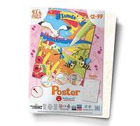 Sabbiarelli Sand-it For Fun - Poster Eté 26x40cm avec Maxi Dessin Autocollant à Colorier avec du Sable Coloré (non inclus). Loisir Créatif, Art du Sable et Activité Relaxante 12-99 ans