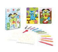 Sabbiarelli Sand-it For Fun - Sac Cat&Dog - Mini-Set d'Activités Créatives: Coloriez avec du Sable Chien et Chat, 12 Sachets de Sable Coloré, Pré-Écriture, Activité Manuelle pour Enfants 5+