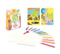 Sabbiarelli Sand-it For Fun - Sac Dino - Mini Kit d'Activités Créatives: Colorie les Dinosaures avec du Sable, 12 Sachets de Sable Coloré, Activité Manuelle, Enfants 5+