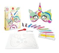 Sabbiarelli Sand-it For Fun - Sac Unicorn Mask, Mini-set créatif de sable Art pour enfants 5 + : 12 sachets de sable coloré et 2 feuilles adhésives A6 pour créer le masque de licorne - élastiques