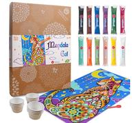 Sabbiarelli Sand-it For Fun - Sandpainting Set Mandala Chat, Activité Artistique Relaxante avec Sable Coloré, Sand Art pour Ados et Adultes, Idée Cadeau Créatif Anniversaire ou Noël