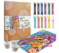 Sabbiarelli Sand-it For Fun - Sandpainting Set Mandala Cheval, Activité Artistique Relaxante avec Sable Coloré, Sand Art pour Ados et Adultes, Idée Cadeau Créatif Anniversaire ou Noël