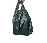Sabco Lot de 100 sacs de transport robustes en plastique style gilet, noir, 20,3 x 33 x 45,7 cm | 20 mu