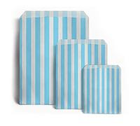 Sabco - Lot de 100 sacs en papier à rayures bleues de 17,8 x 22,9 cm pour confiserie, bonbonnières, bonbons de mariage (100, 17,8 x 22,9 cm)