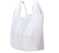 Sabco - Lot de 80 sacs plastiques blancs avec poignées, très robustes - 33 x 48 x 58,5 cm - Idéal pour les courses, les plats à emporter et le congélateur