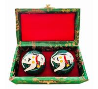 SabelAX Baoding Balles d'exercice des doigts pour soulager le stress, méditation, relaxation, anti-stress Feng Shui Vert Feng Shui