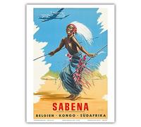 sabena Congo Belge Reproduction Affiche Poster-Format Size 50X70 cm-Papier Luxe 300 g-Tous formats possibles-Vente du fichier numérique HD Possible (Boutique affichevintage.FR)