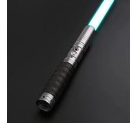SABER KING FX | Neo Upgrade Smooth Swing Lightsaber | Duell Laser FX | 12 couleurs 10 Set Soundfonts | Flash on Clash | Swing on | TSK-E01 Grey