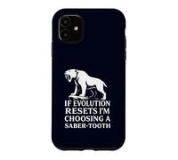 Saber Tooth Tiger Evolution Reset Vintage Animal Lover Humour Coque pour iPhone 11