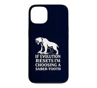 Saber Tooth Tiger Evolution Reset Vintage Animal Lover Humour Coque pour iPhone 13