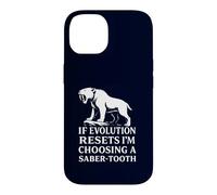 Saber Tooth Tiger Evolution Reset Vintage Animal Lover Humour Coque pour iPhone 14