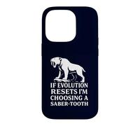 Saber Tooth Tiger Evolution Reset Vintage Animal Lover Humour Coque pour iPhone 14 Pro